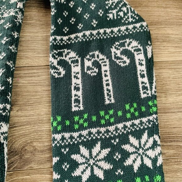 Christmas Ugly Sweater Mens L Knit Elf I Know Him Green & Red Pull-Over - Picture 11 of 15